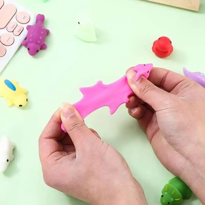 ของเล่นโมจิบีบไดโนเสาร์น่ารัก 10 ชิ้น ของเล่นบีบคลายเครียด ของชำร่วยงานปาร์ตี้ ของขวัญสำหรับเด็กชายและเด็กหญิง