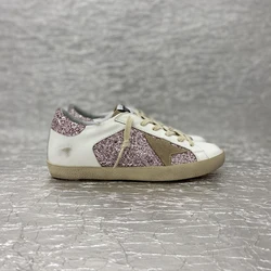 2024 Amazing Quality Handmade Retro Women′s  Aged star Leather Sneakers Casual Shoes