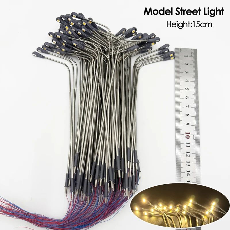 15cm High Simulation Street Light Model 3v Warm White Led Sand Table Lighting Lamp Model 1/50 Scale Model Train Railway Layout