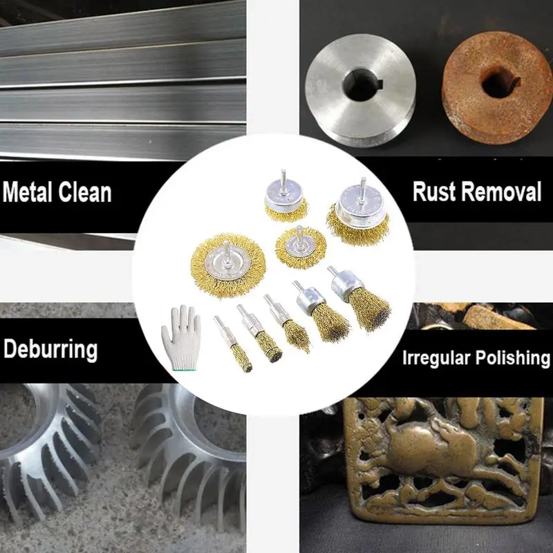 Wire Brush For Drill Wire Wheel For Drill Tools 9 Pcs Wood Working Tools And Accessories Cleaning Brush Rust Removal Brush With