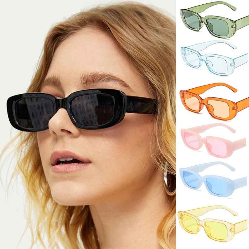 

New Women's Trendy Sunglasses Jelly Color Transparent Small Glasses Uvproof Streetwear Y2k Sunglasses Adult Eyewear Apparel
