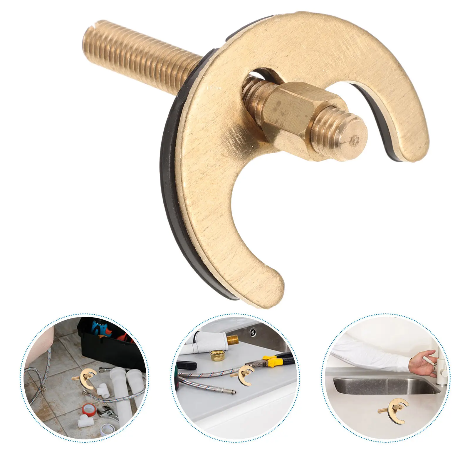 

1Set Kitchen Faucet Antiloosing Kit Heavy Duty Metal Horseshoe Screw Fixing Set for Sink Tap Mounting Repair Fast Installation