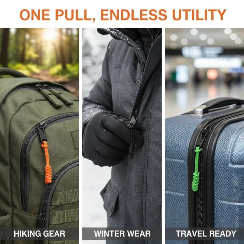 High Quality 5Pcs Metal Zipper Puller Colorful Head Slider for Outdoor Bags for Active Lifestyles