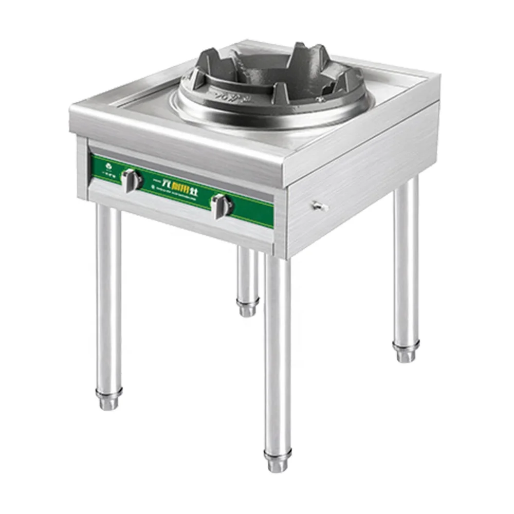 High Pressure Commercial Restaurant Stainless Steel lpg Cooktop Gas Stove Sing Wok burner Stove with Shelf