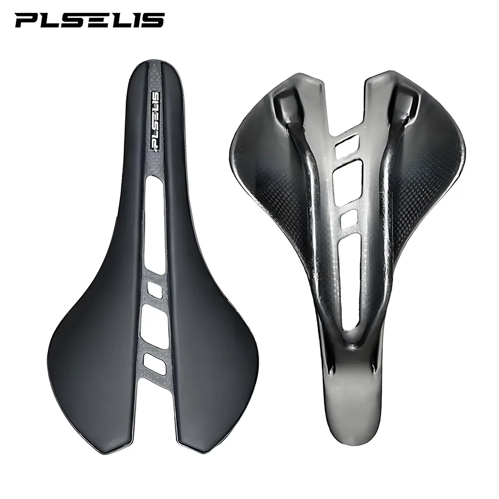 

PLSELIS PS - 5000:Popular High End Carbon Fiber Saddle for Road&Mountain Bikes, Lightweight,Short Nose,Breathable Hollow Design