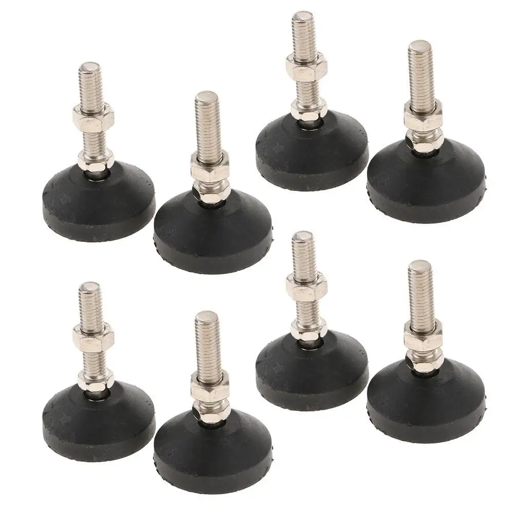 

8Pcs Carbon Steel Adjustable Furniture Leveler Feet 60 Base Dia.