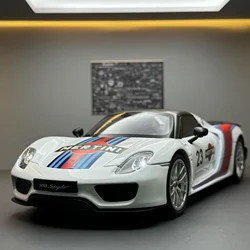 1:18 Scale 918 Spyder Racing Alloy Superscar Diecast Metal Model Vehcile Sound＆Light Simulated Children Toy Gift