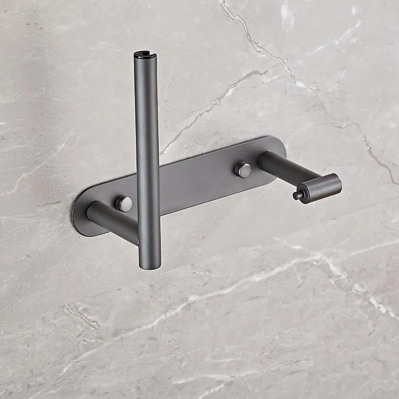 304 Stainless Steel Self Adhesive Toilet Paper Holder No Punch Rotatable Wall Mount Roll Paper Dispenser with Screw Option