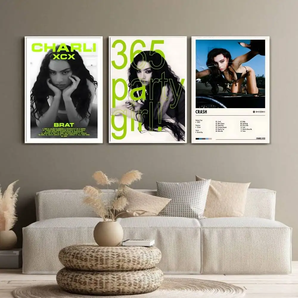 Popular Music Singer C-Charli XCX Poster High Quality Dorm Living Room Aesthetic Wall Decoration Painting Stickers Gift