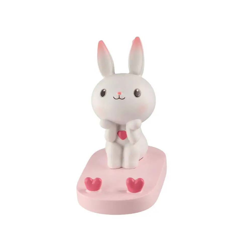 Resin Rabbit Phone Stand Multi-functional Statue Cat Mobile Phone Holder Anti-slip Cute Cat Desk Lazy Bracket