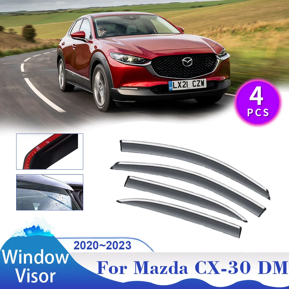 

Window Visor for Mazda CX-30 CX30 DM 2020~2023 Awnings Shelters Sun Rain Guard Deflector Car Side Vent Smoke Exterior Accessorie