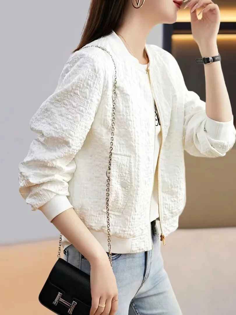 

Повседневная текстура, женская верхняя одежда Jaet ort для поездок на работу, весна-осень, полиэфирное волокно, теплая застежка-молния, цвет