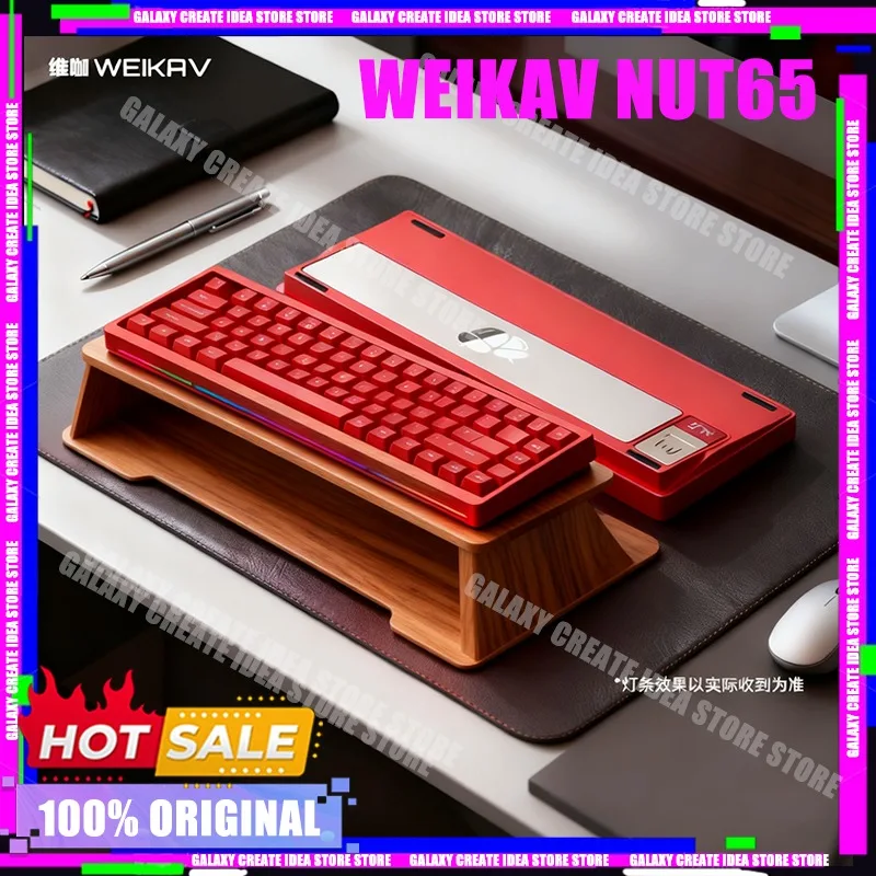

WEIKAV NUT65 Mechanical Keyboard Kits 68% Layout Tri-Mode Aluminium Alloy Wireless Custom Gaming Keyboard Kit PC E-Sports Gifts