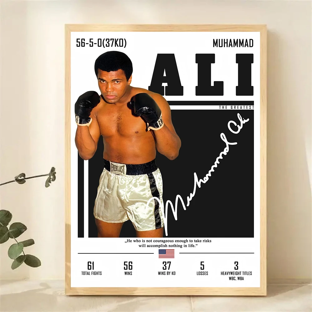 Black and White Boxing Legends Posters Canvas Painting Mike Tyson Prints Boxer Picture for Living Room Wall Art Home Decor Mural