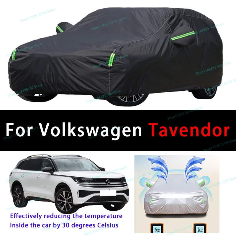 For Volkswagen Tavendor Summer Full Car Covers Outdoor Sun uv Protection Dust Cooling Protective Auto Protective Cover