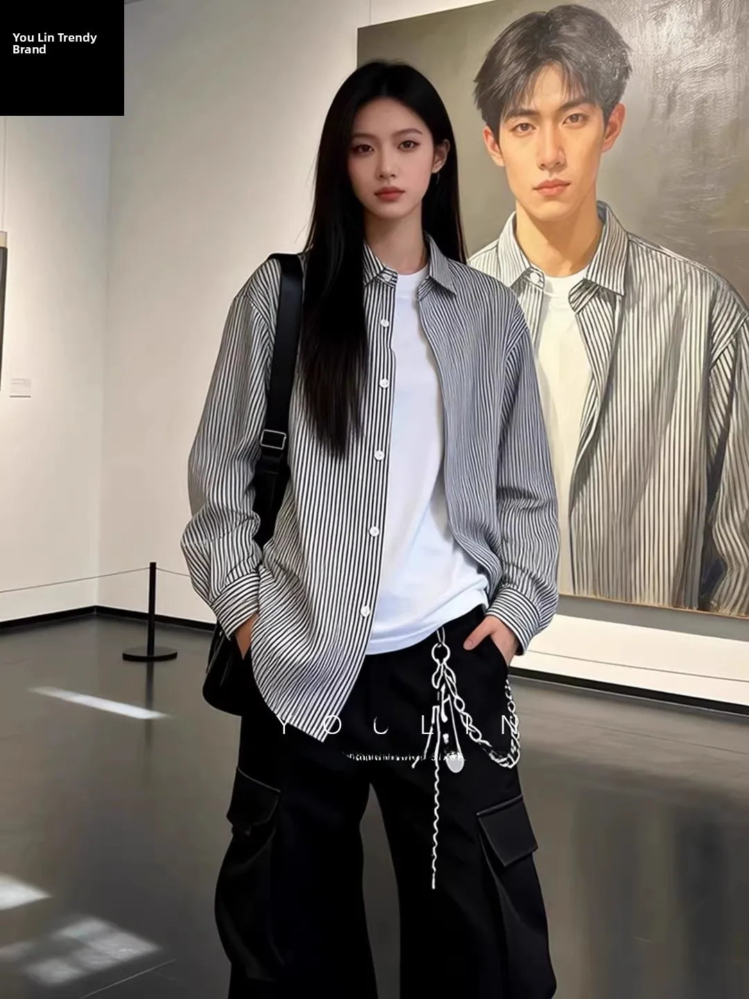 

Cleanfit Striped Shirt Men Women Spring High Sensation Cool Long Sleeve Casual Couple Open Cardigan Outerwear Loose Fit Youth...