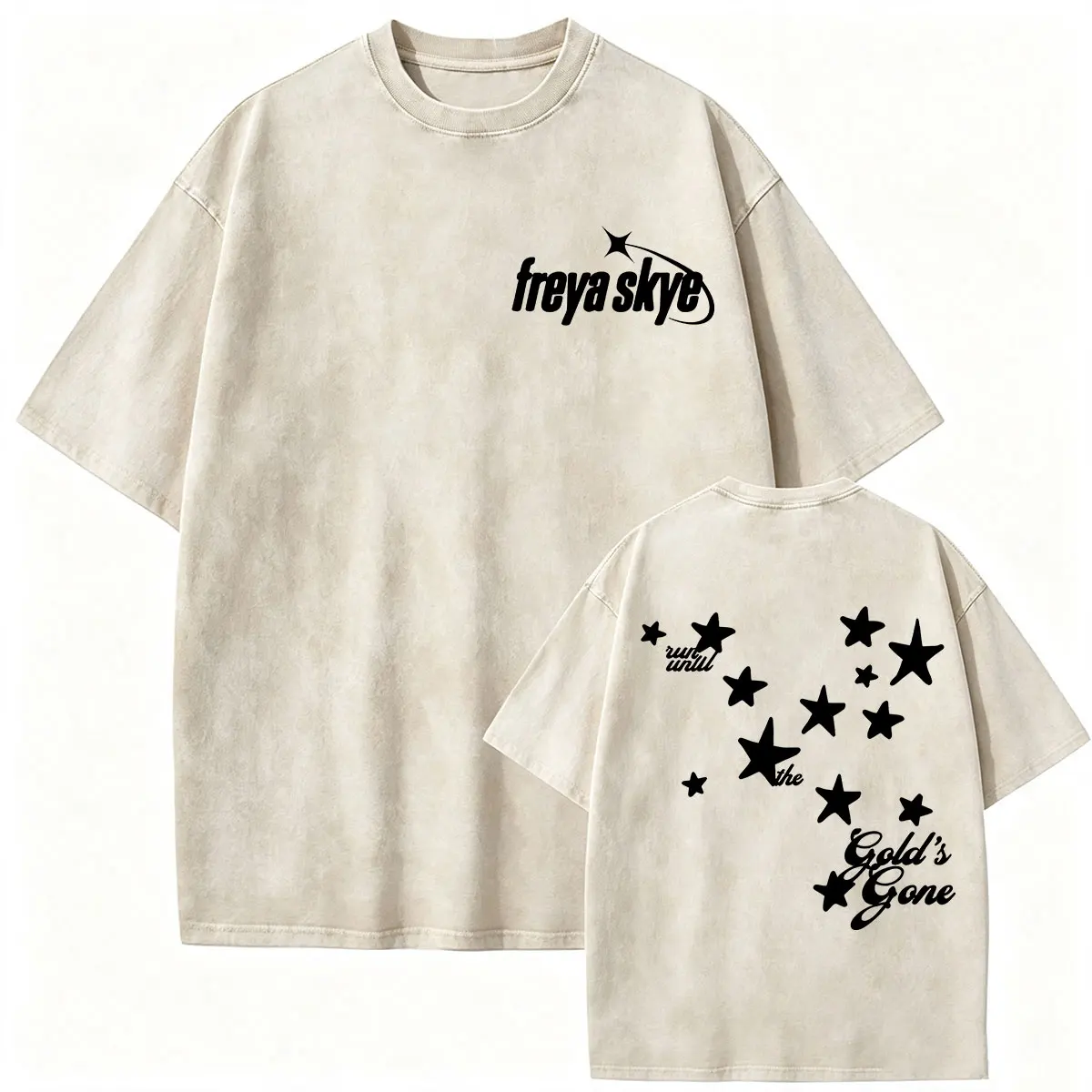 Freya Skye Tour 2026 Vintage Washed T Shirt Men Women Double Sided Fashion Clothing T-shirts Casual Cotton Short Sleeve T-Shirt