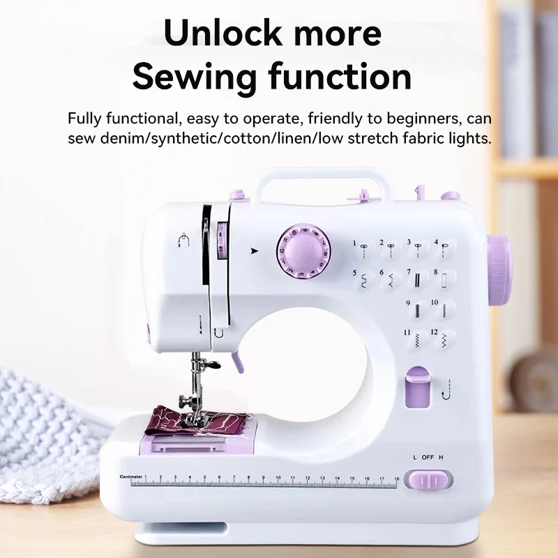 Protable Sewing Machine 12 Kinds Stitch Presser Foot Electronic Household Sewing Automatic Sewing Machines One-click Backstitch