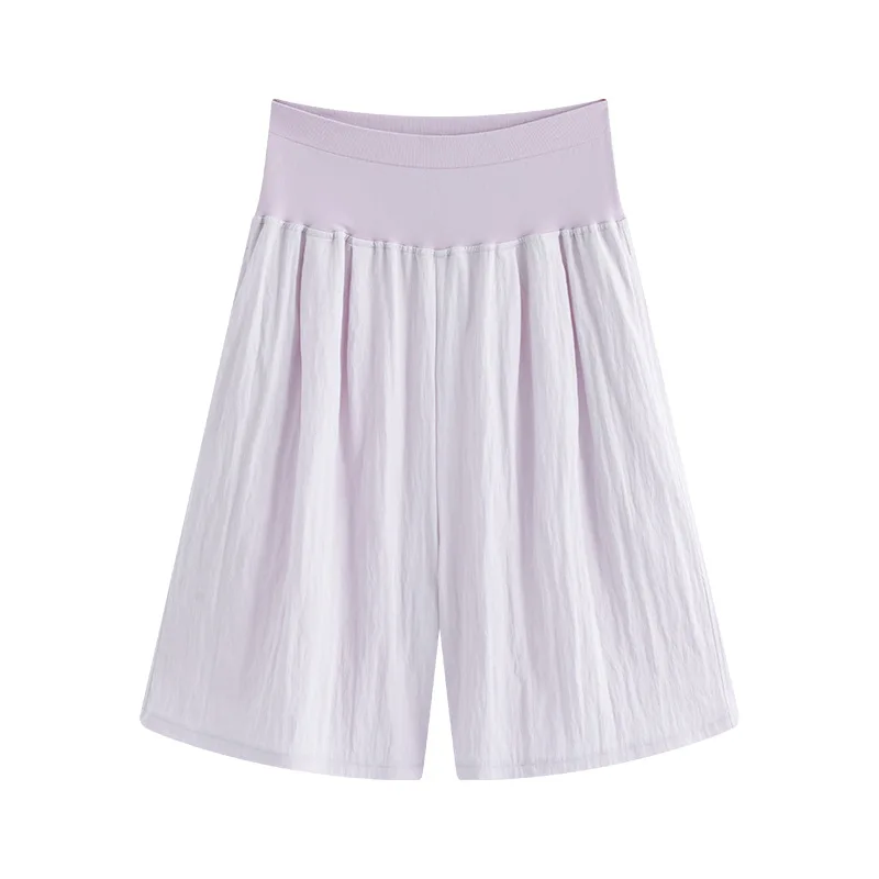 High Waist Maternity Shorts for Pregnant Women Summer Loose Thin Cotton Pregnancy Pants Casual Wear Plus Size 5-Point Pants