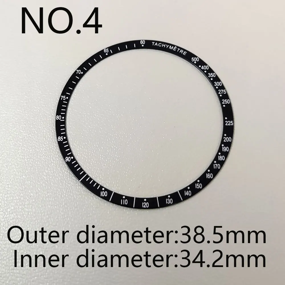 Flat Aluminum Bezel Insert Rings 38.5mm*34.2mm For OMG Speedmaster   Watch Cases Replace Accessories Watches Parts