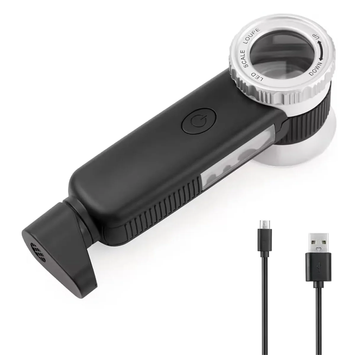 

ABIS-30X Jewelry Loupe with 7 Light, USB Rechargeable Foldable Handheld Magnifying Glass with Jade Appraisal Flashlight
