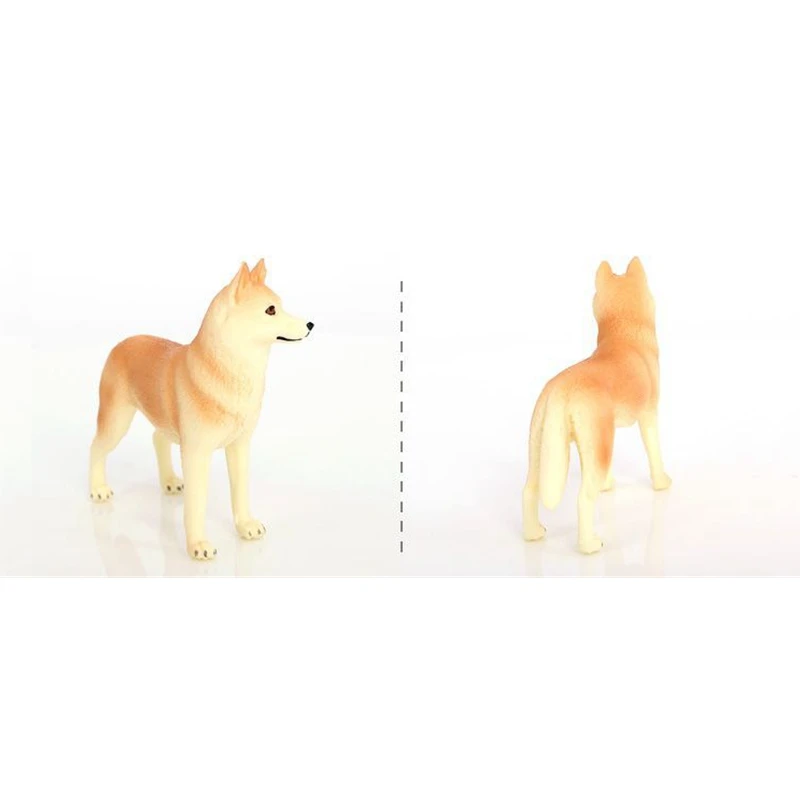 Cute Miniature Siberian Husky dog model Pet puppy Statue for Desk Shelf Home Office Decor
