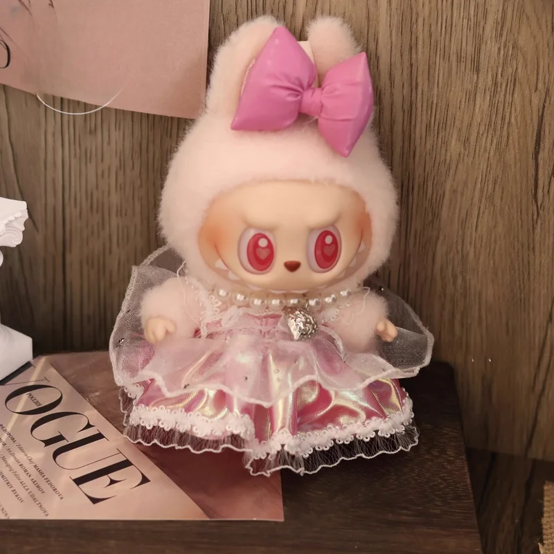 

In Stock Labubu Clothes Cute Doll Suit Suit Party Vinyl Blind Box Pendant Baby Clothes For White Wedding Dress Skzoo Clothes