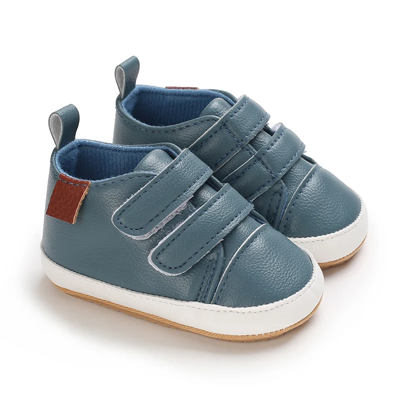 Newborn Baby Shoes Vintage Leather Boys' Shoes Multi color Preschool Children's Rubber Sports Sole Non slip First Walkers