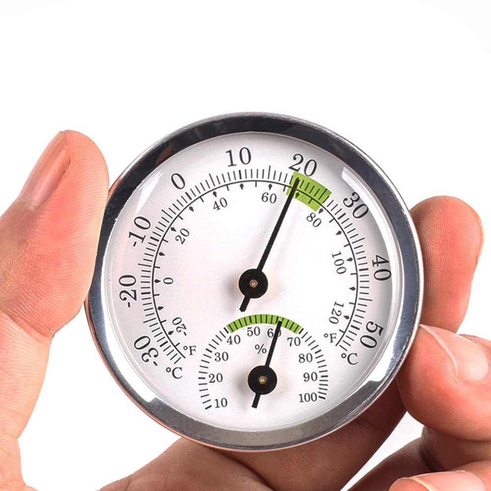 

-30℃-50℃ Temperature Meter Mini Round Pointer 20%-100% Hygrometer Analog Thermometer Monitor Humidity Gauge for Indoor Offices