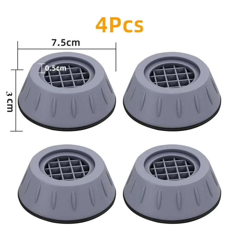 4Pcs Anti Vibration Feet Pads Waterproof Legs Slipstop Silent Skid Raiser Mat Washing Machine Support Dampers Stand Furniture