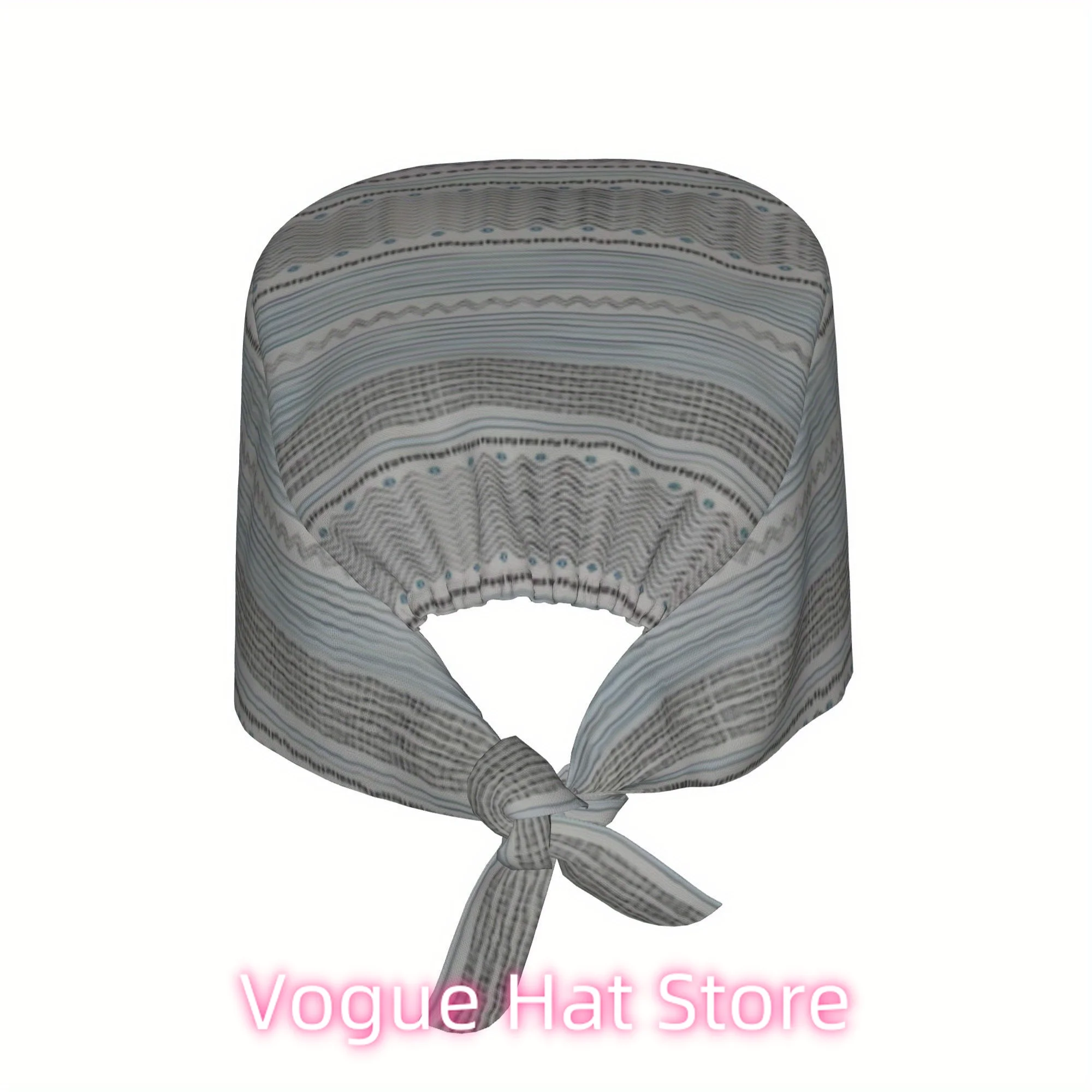 Unisex Adjustable Lightweight Work Cap with Lace-Up Closure & Ethnic Lines (Multicolor) - Chef Hat Suitable for Nurses, Chefs -