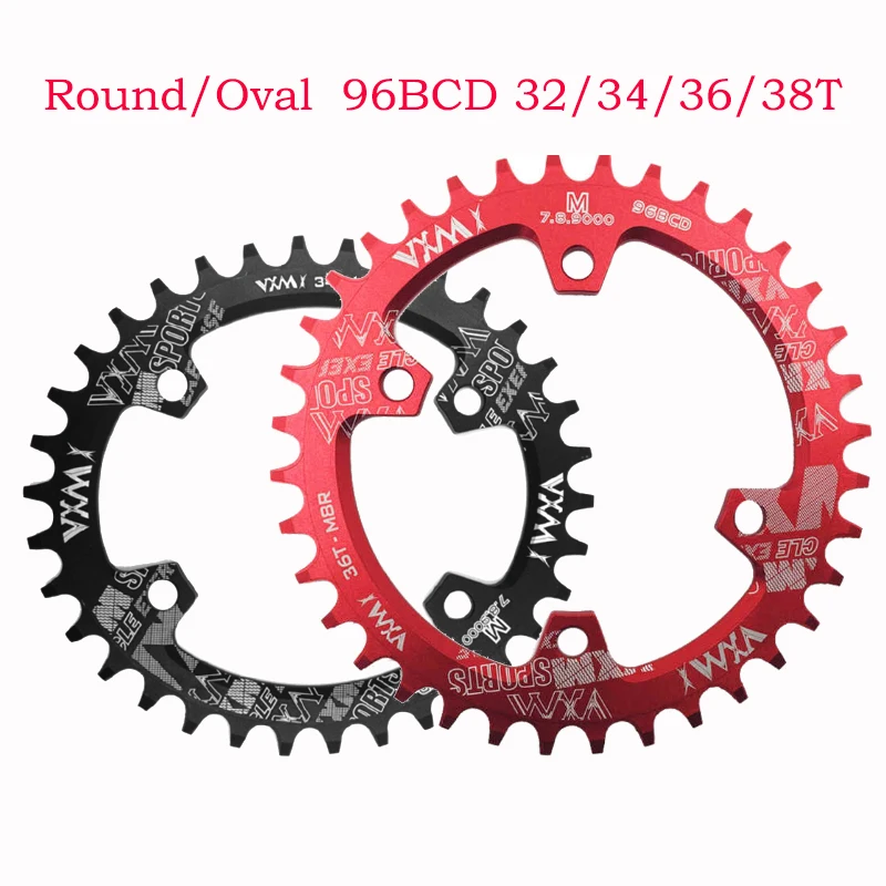 Platos y bielas para bicicleta de montaña, corona única, 30, 32, 34, 36, 38 dientes, Bcd 96, plato asimétrico, estrella ancha y estrecha, monoplas para bicicleta de montaña M8000