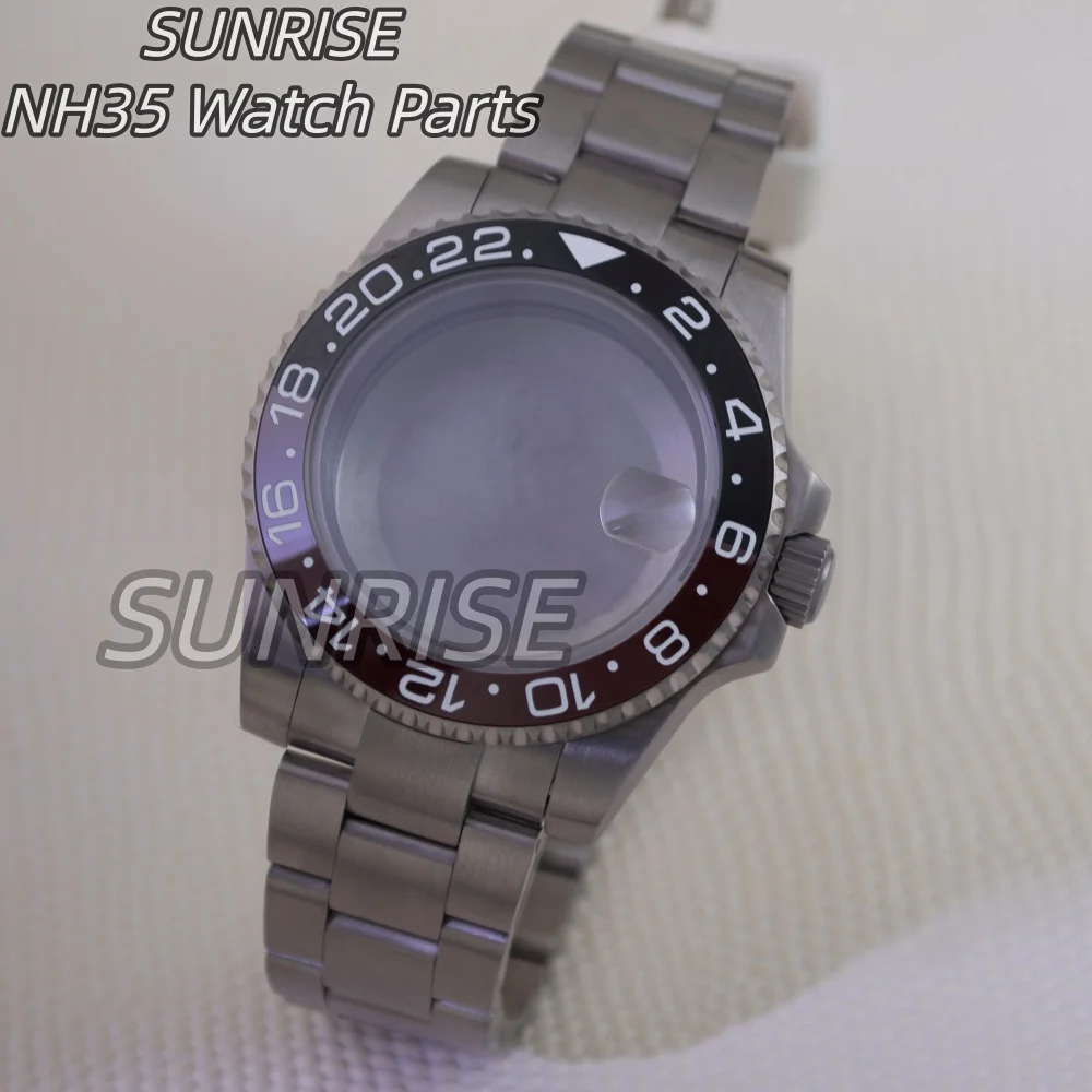 High Quality 40mm Titanium Watch Case Titanium Bracelet for NH34 NH35 NH36 ETA 2824 PT5000 Movement Sapphire Glass Crystal