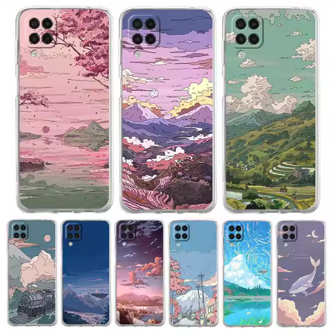 INS Japan Sunset Scenery Phone Case For Samsung A51 A71 A21S A12 A11 A31 A41 A01 A03S A22 A13 A33 A73 A53 A52 A32 5G A23 Cover