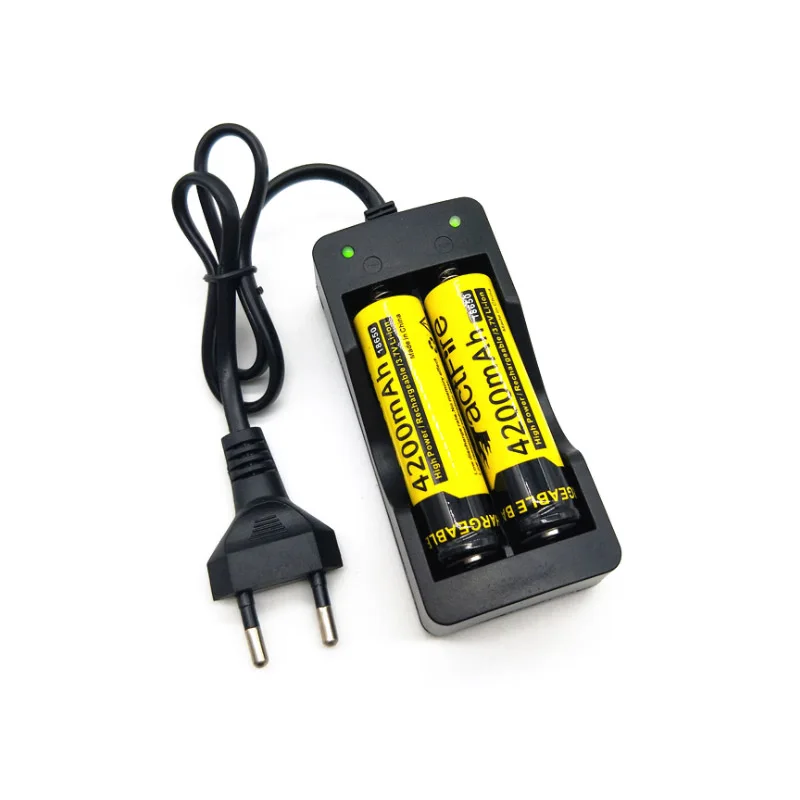 18650 Battery Charger US/EU Plug 2 Slots Smart Charging Safety Fast Charge 18650 Li-ion Rechargeable Battery Charger