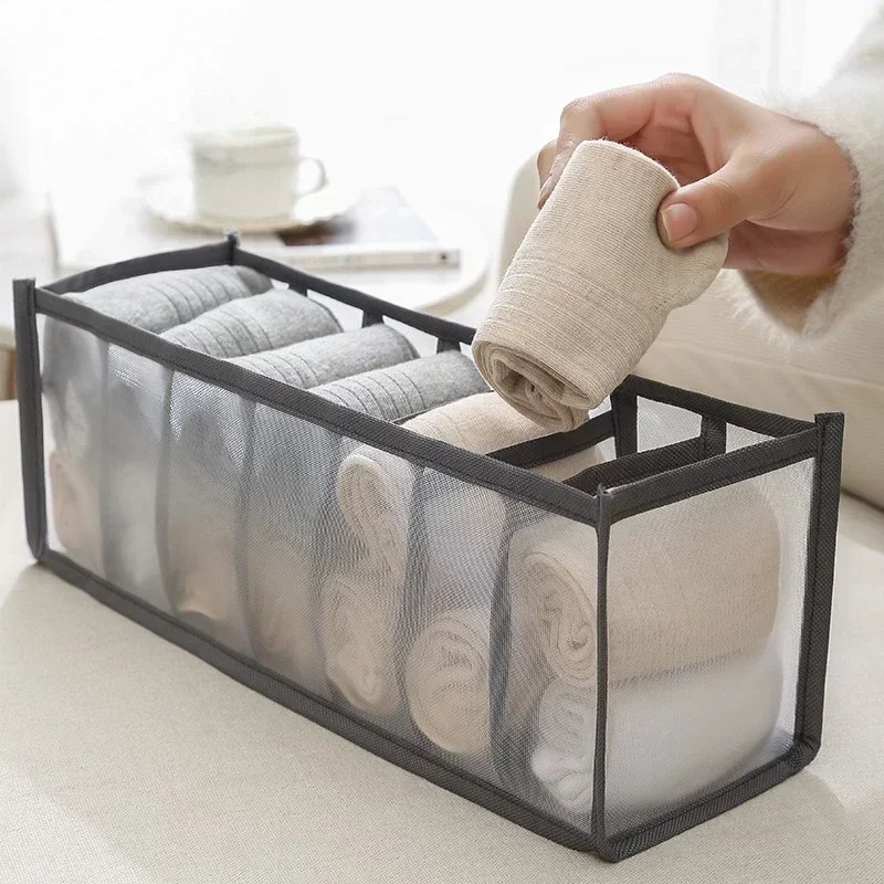 

6/7/11grids Underwear Drawer Organizer Storage Box Foldable Closet Organizers Drawer Divider Home Underpants Socks Storage Boxes