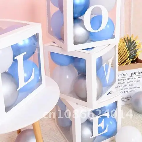 Box transparenten Namen Alter Party Dekoration Baby party Hochzeit Geburtstag Junge Mädchen Kinder 1. Geburtstag Geschenke Babys hower liefert Box