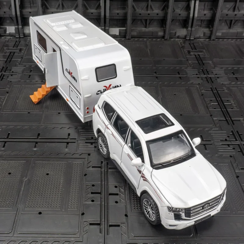 트레일러 자동차 합금 모델 자동차 어린이 토시 도어는 음향 광학 풀백으로 열 수 있습니다.