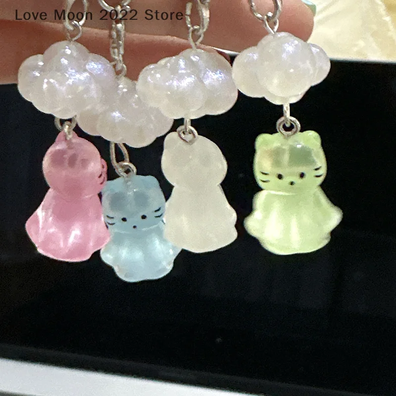 Noctilucent Cloud Cat Handmade Beaded Cute Pendant Sunny Day Doll Pendant Cute Anime Cartoon Creative Keychain Bag Accessories