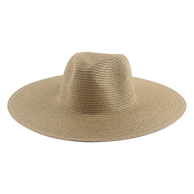 Women Hats Big Brim 11cm Men Women Khaki White Black Straw Hats Sun Protection Beach Women Summer Bucket Hats Sombreros De Mujer