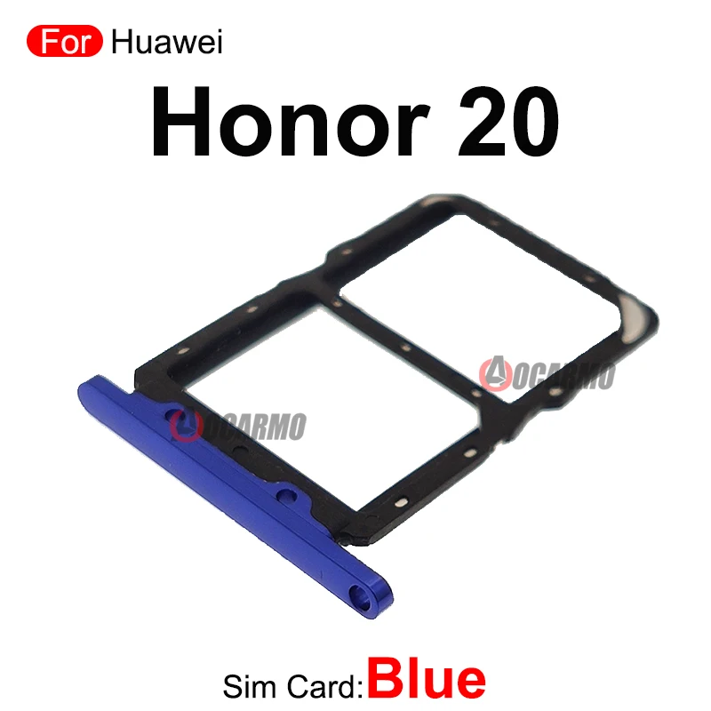 Blue Gold Purple Green Black SIM Card Tray Slot Holder For Huawei Honor 20 Pro 20Pro Replacement Parts