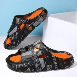 Men Casual EVA Soft Sole Slippers Trend Thick Platform Outdoor Beach Shoes Couple Indoor Home Slides Bathroom Non-slip Slides