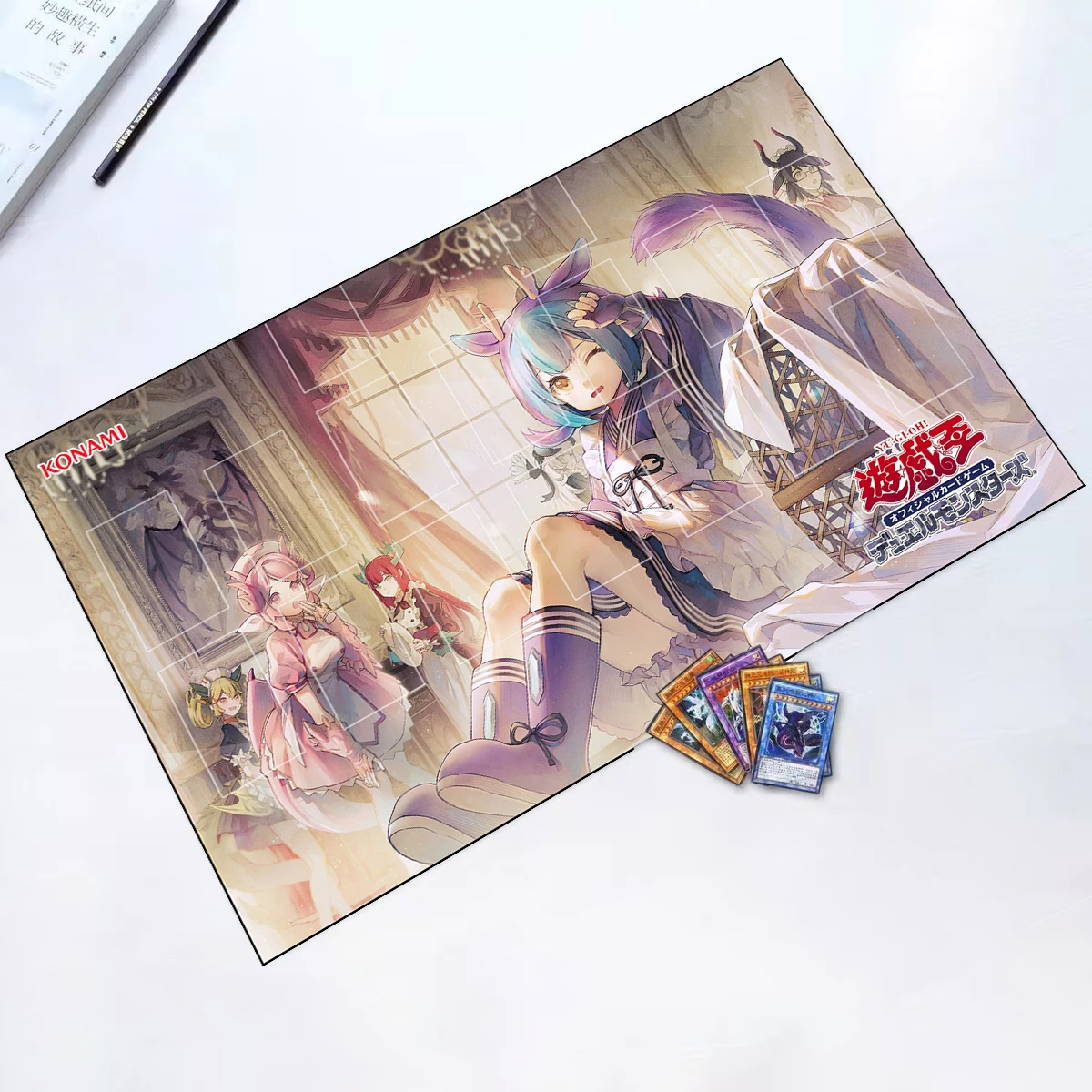 

600X350X2.5Mm Diy Yu-Gi-Oh! Белье Dragonmaid Card Battle Mat Ygo Single Player Настольная игра Картка Battle Card Pad Подарочные игрушки