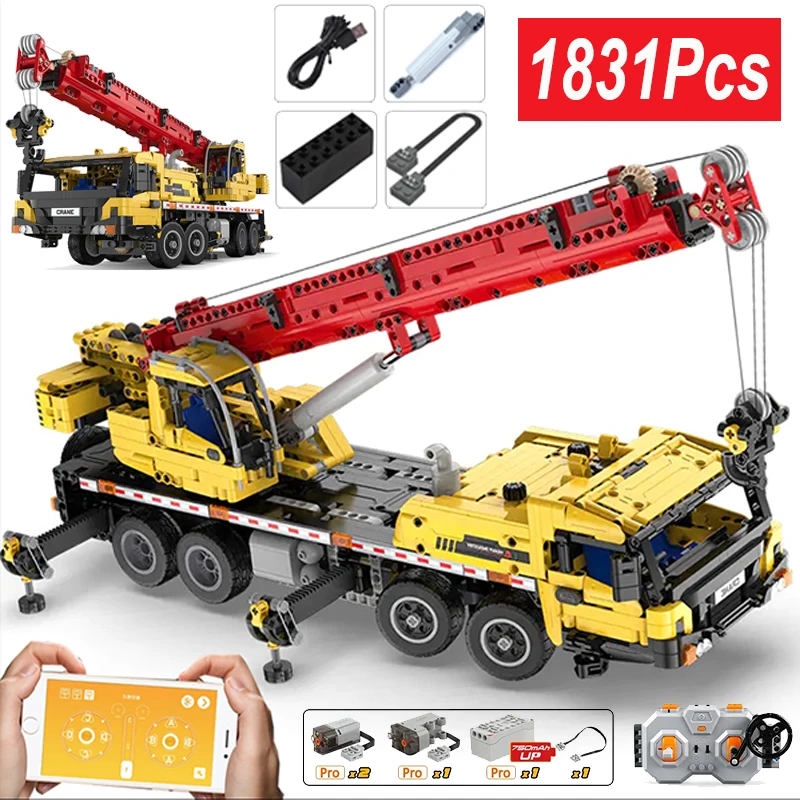 City Remote Control Engineering Vehicle Truck Crane Building Blocks Technical MOC RC Car Bricks DIY Toys For Children Gifts