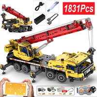 Cada City Remote Control Engineering Vehicle Truck Crane Building Blocks Technical MOC RC Car Bricks DIY Toys For Children Gifts