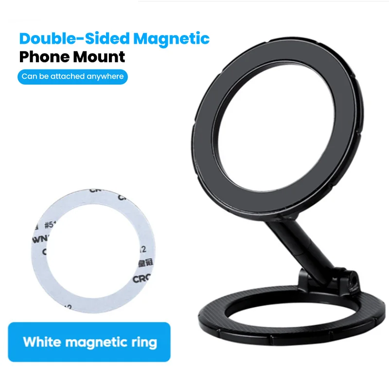 

Double-Sided Magnetic Ring Phone Stand Foldable 360° Rotation MagSafe Phone Mount For iPhone 17 16 Huawei Xiaomi Stand Holder