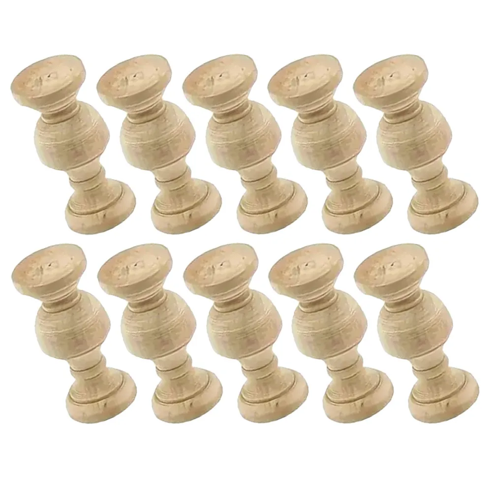 

10Pcs Unfinished Wooden Spindles Stylish Rustic Baluster Spindles for DIY Wood Projects Wine Rack Bed Frame Dining Table