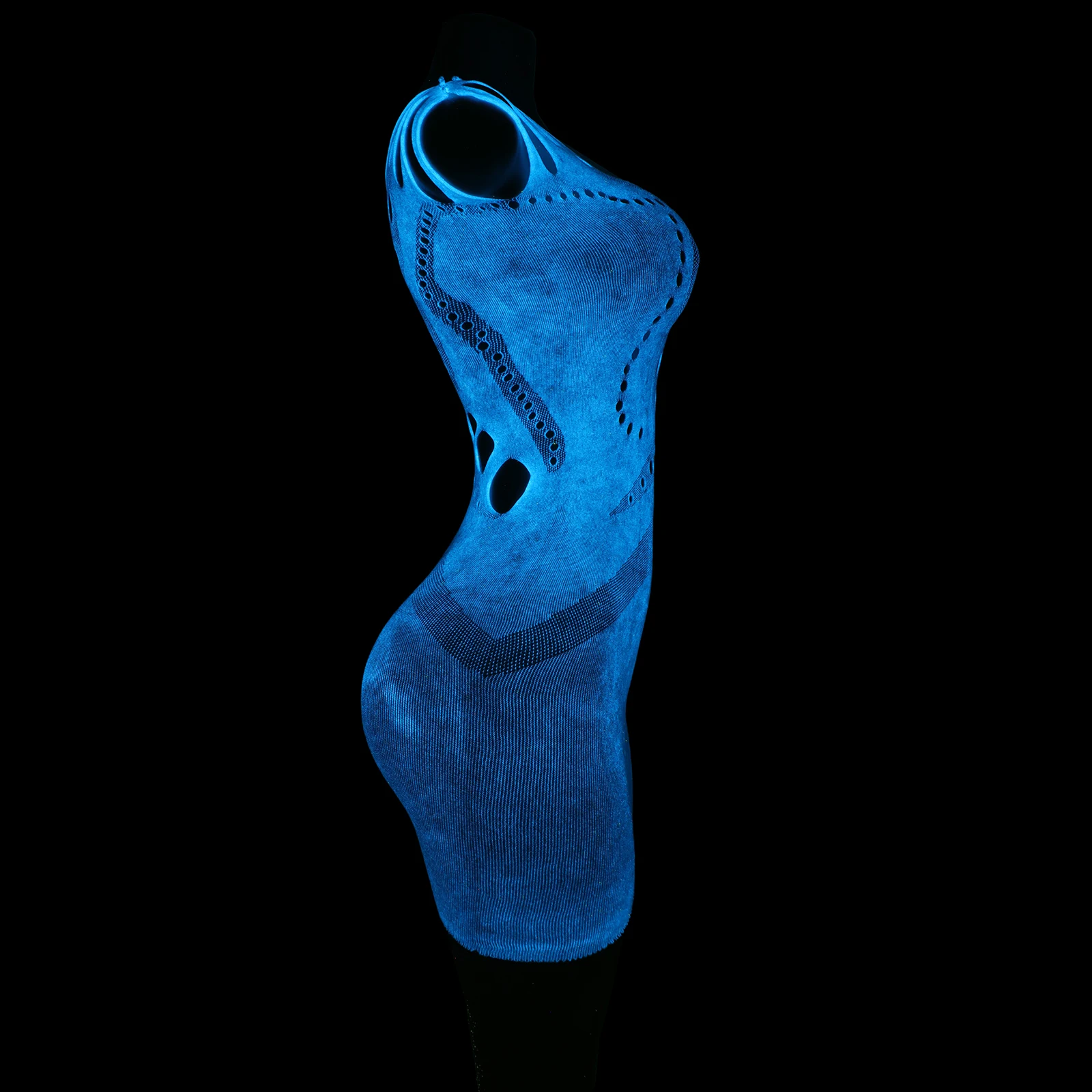 発光ドレスナイトクラブ薄手のフリルセクシーなエキゾチックなダンスウェア女性パフォーマンス衣装ステージロールプレイ絶賛衣装クラブ着用