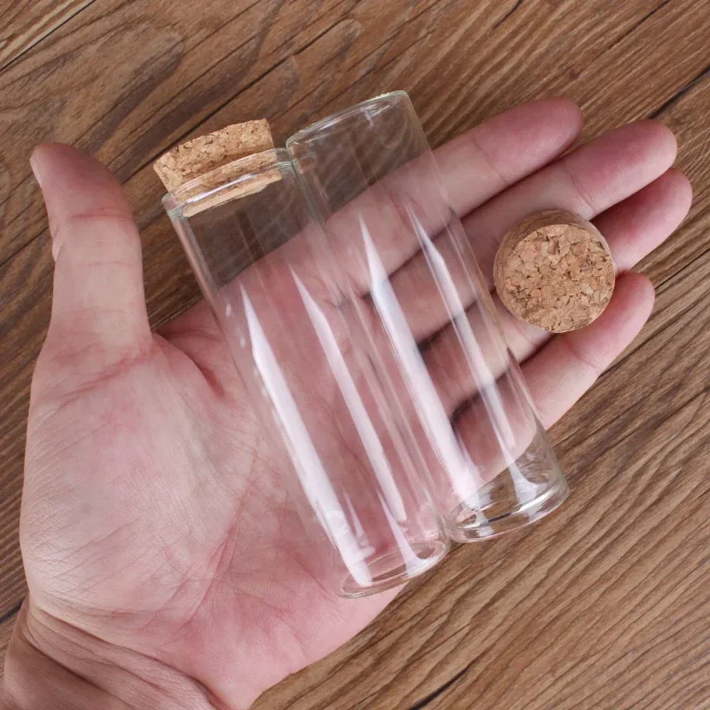 5 pieces of 50ml 30 * 100mm test tube glass Bottles with Caps Cork Glass Vessels Art and Craft Spice Jars