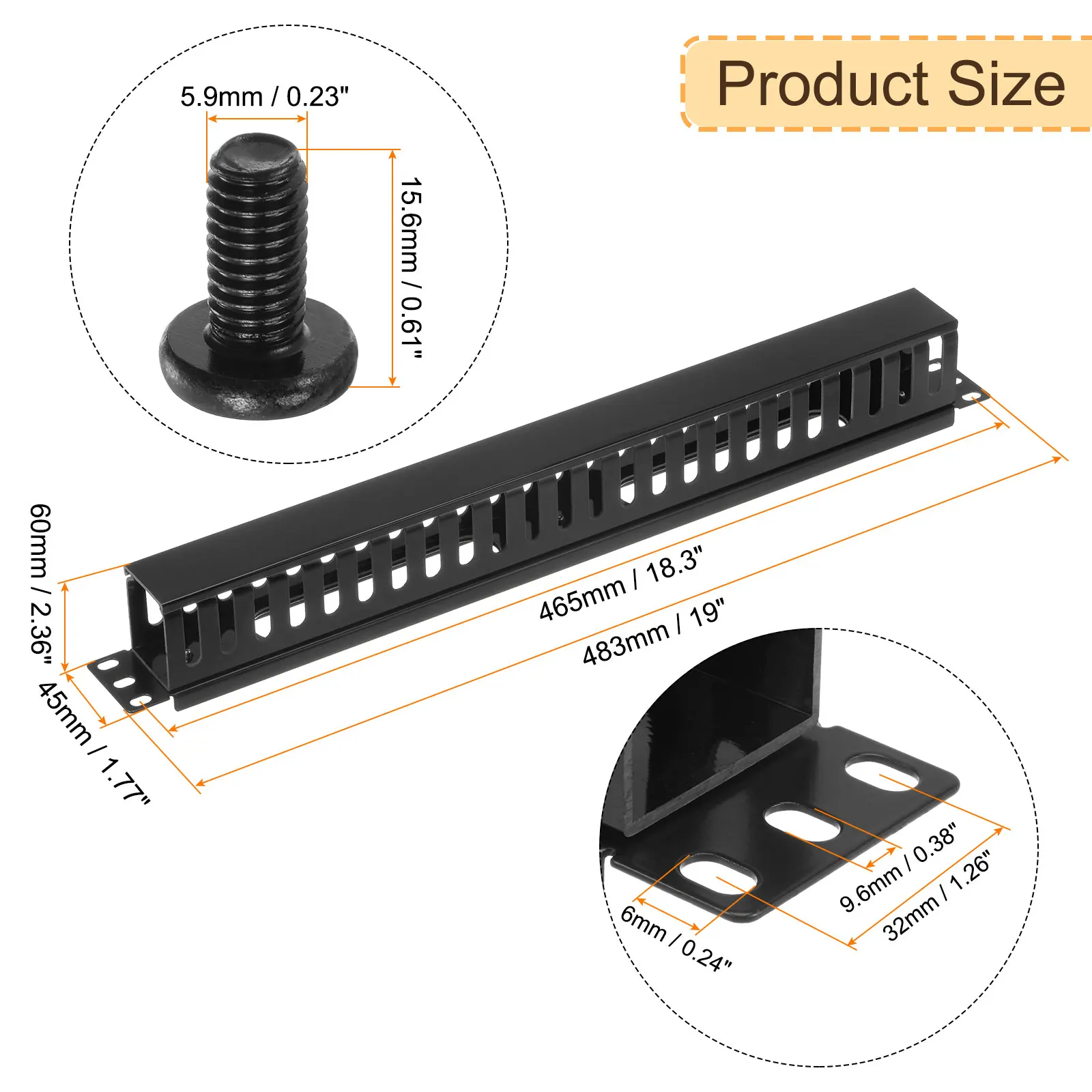 4Pcs 1U 19 Inch Cable Manager 24 Slot Horizontal Rack Mount Wire Management Metal Finger Duct Wire Organizer for Network Cabinet